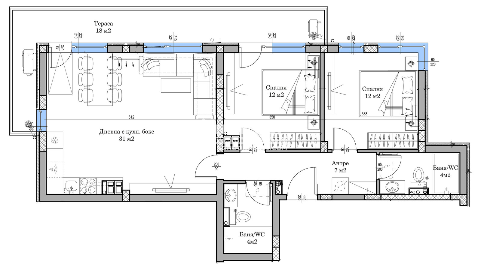 Продава 3-СТАЕН, гр. Пловдив, Кючук Париж, снимка 2 - Апартаменти - 47876417