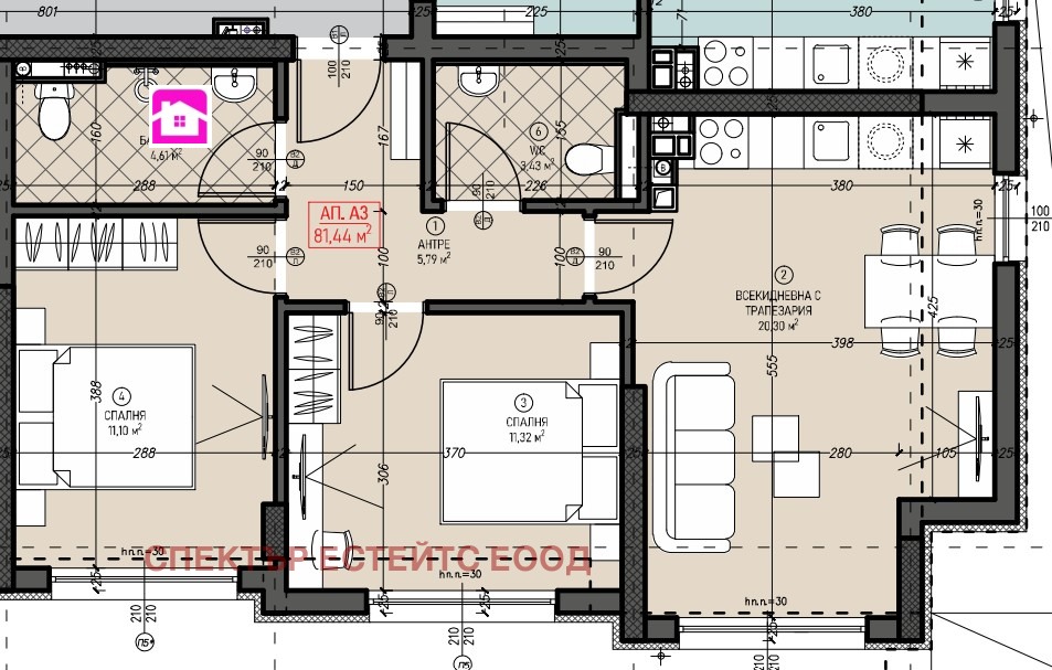 Продава 3-СТАЕН, гр. София, Левски Г, снимка 2 - Апартаменти - 53458021