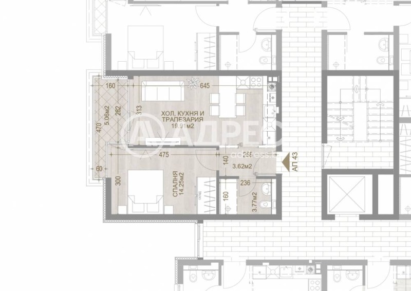 Na prodej  1 ložnice Sofia , Manastirski livadi , 65 m2 | 11655448 - obraz [2]