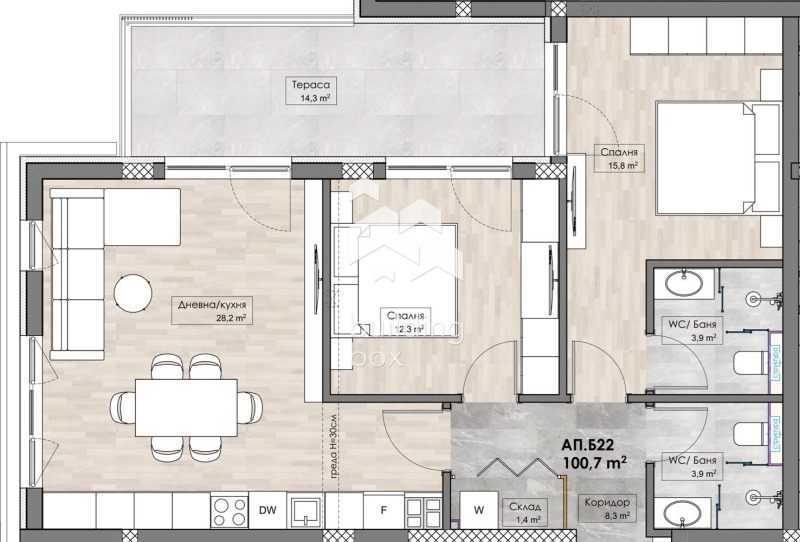 For Sale  2 bedroom Plovdiv , Karshiyaka , 114 sq.m | 20431263 - image [2]