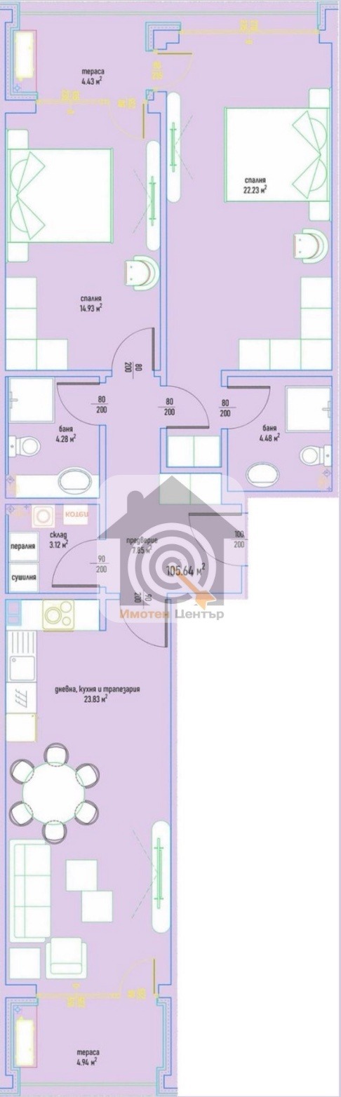 Продава 3-СТАЕН, гр. София, Малинова долина, снимка 12 - Апартаменти - 52373555