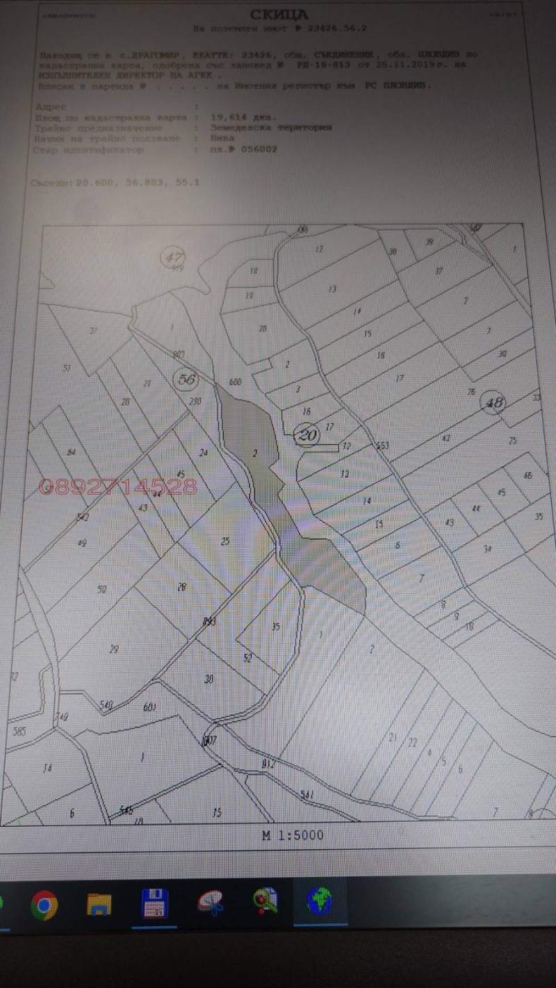 Продава ЗЕМЕДЕЛСКА ЗЕМЯ, с. Драгомир, област Пловдив, снимка 4 - Земеделска земя - 53034475