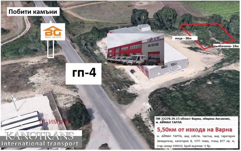 Продава ПАРЦЕЛ в град Варна, с. Тополи - 877 кв.м / 20 000 € » 39 116.60 лв., БГ ИМОТИ