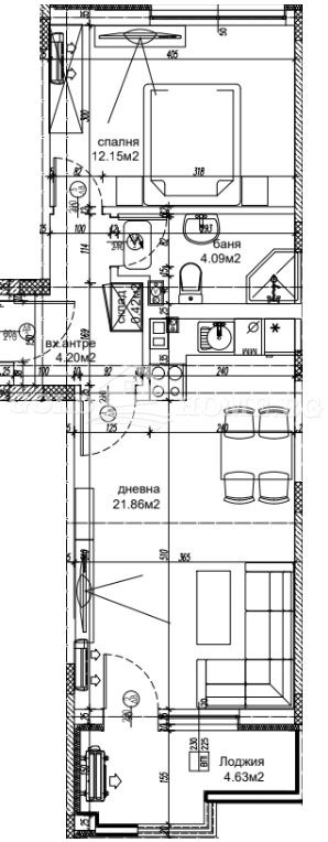 Na prodej  1 ložnice Plovdiv , Christo Smirnenski , 67 m2 | 90553307 - obraz [2]
