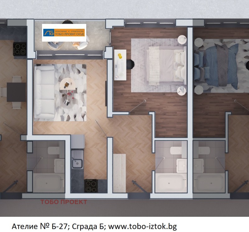 Продава АТЕЛИЕ, ТАВАН в град София, Дружба 2 - 64 кв.м / 142 269 € » 278 253.98 лв., ТОБО ПРОЕКТ