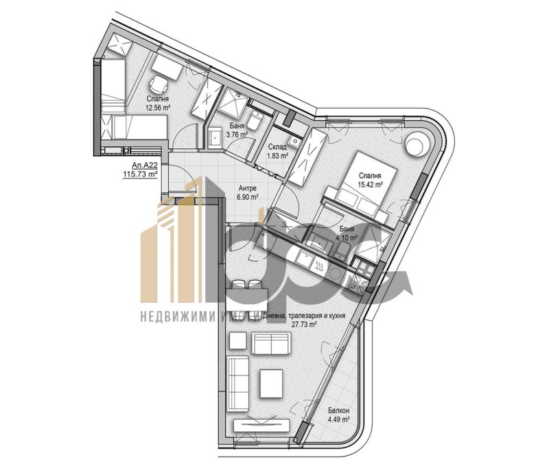 Продава 3-СТАЕН, гр. София, Кръстова вада, снимка 2 - Апартаменти - 53073375