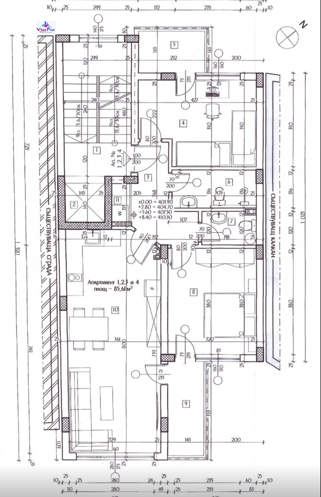 Продава 3-СТАЕН, гр. Благоевград, Широк център, снимка 2 - Апартаменти - 53239850