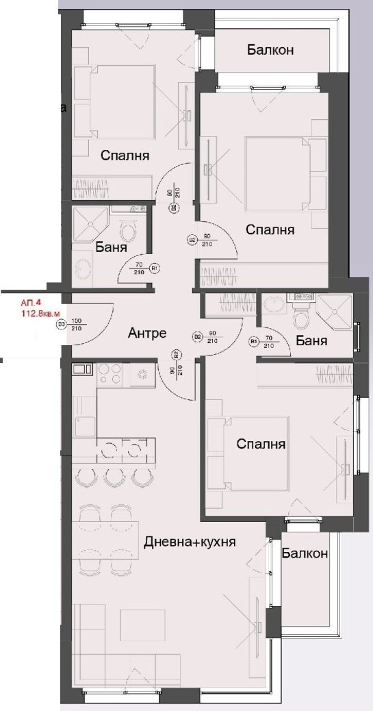 Продаја  3 спаваће собе Софија , Витоша , 137 м2 | 72103744 - слика [2]