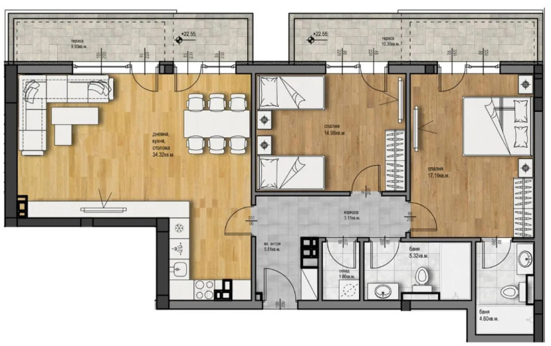 Zu verkaufen  2 Schlafzimmer Plowdiw , Hristo Smirnenski , 143 qm | 69585048 - Bild [2]