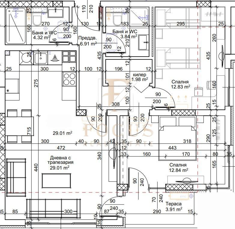 Eladó  2 hálószobás Plovdiv , Trakija , 104 négyzetméter | 97812122 - kép [2]