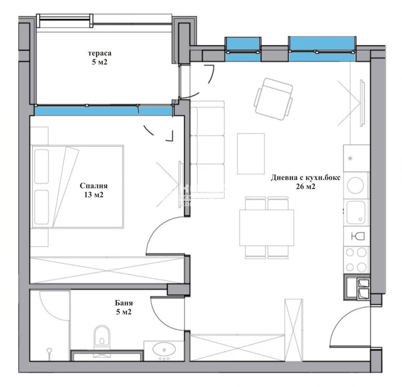 Zu verkaufen  1 Schlafzimmer Plowdiw , Hristo Smirnenski , 66 qm | 72735227 - Bild [5]