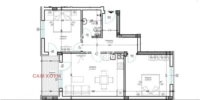 En venta  2 dormitorios Varna , Vazrazhdane 3 , 92 metros cuadrados | 32697650 - imagen [3]