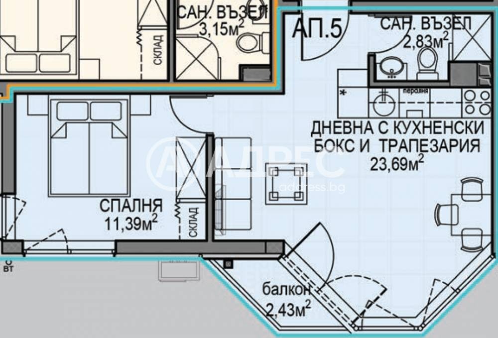 Продава 2-СТАЕН, гр. София, Обеля 2, снимка 4 - Апартаменти - 54042030