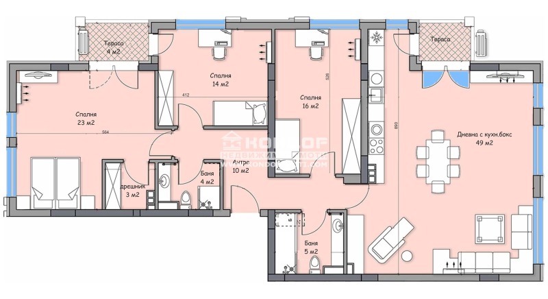 Eladó  3+ hálószoba Plovdiv , Karsijaka , 183 négyzetméter | 67219935 - kép [2]