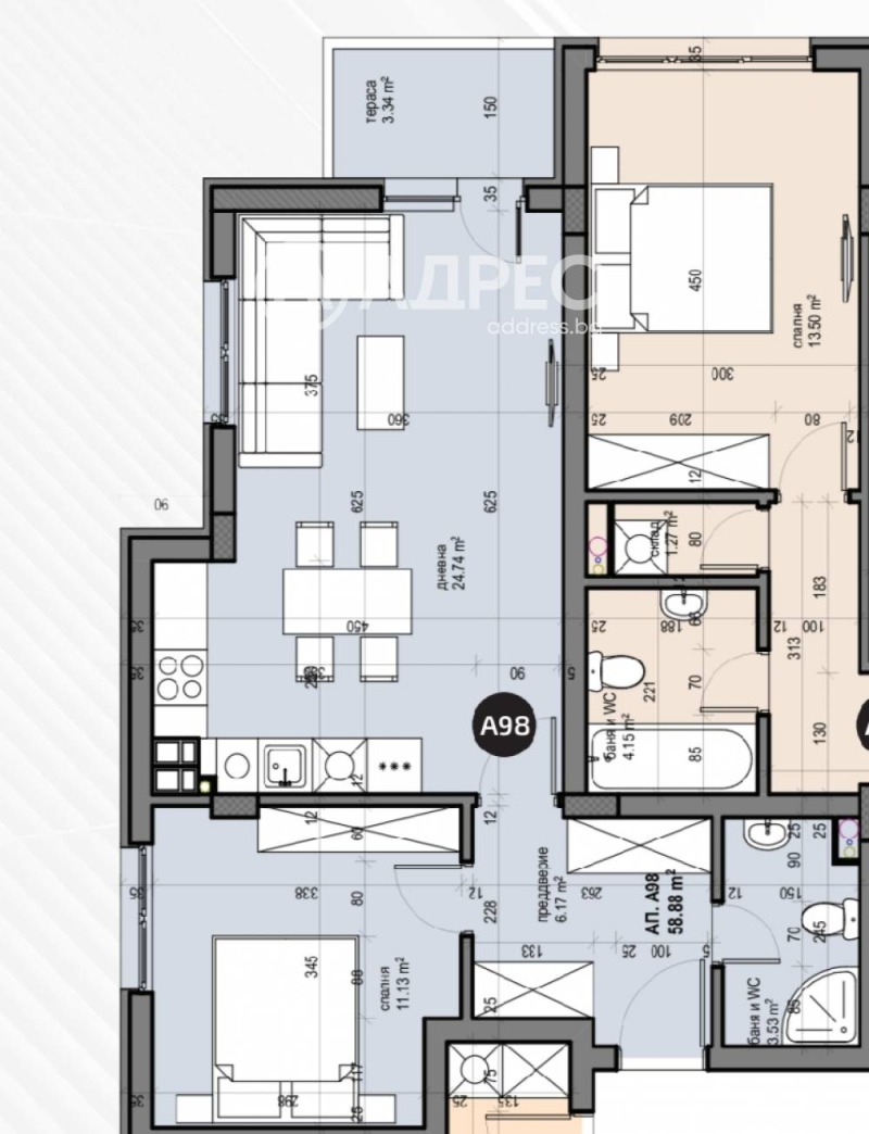 Na prodej  1 ložnice Sofia , Ljulin 5 , 68 m2 | 67471869 - obraz [3]