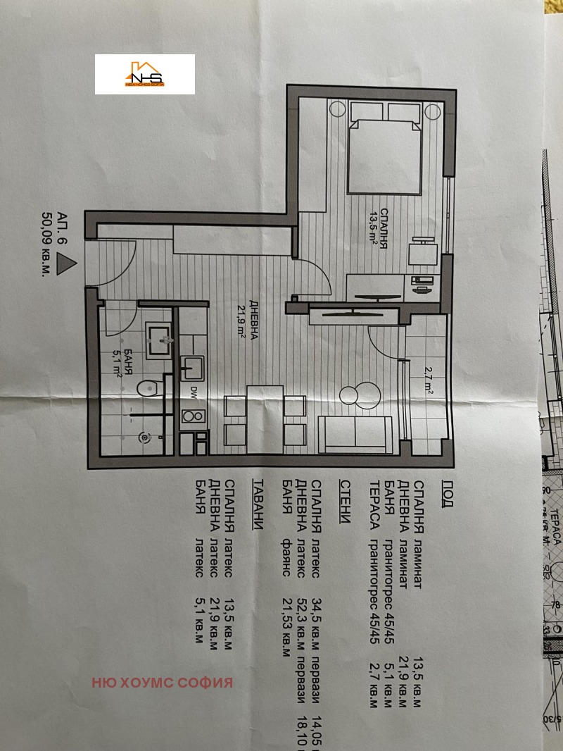 Till salu  1 sovrum Sofia , Dragalevci , 60 kvm | 54870069 - bild [6]