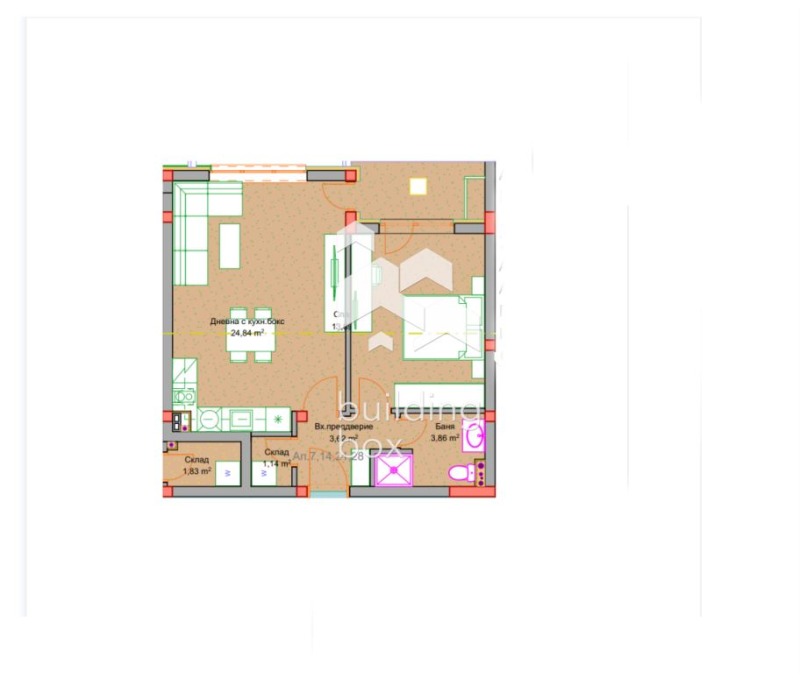 For Sale  1 bedroom Plovdiv , Ostromila , 68 sq.m | 54719990 - image [2]