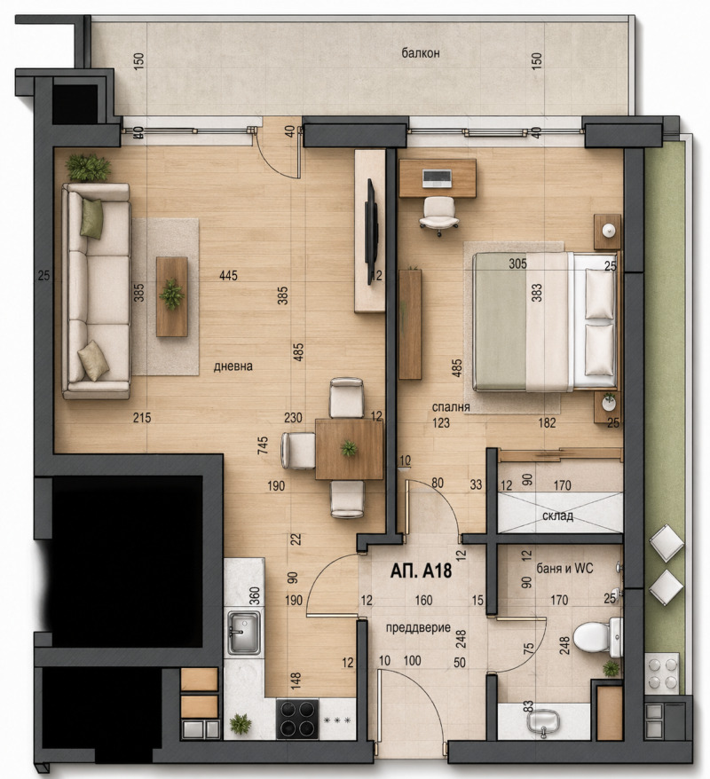 Продава 2-СТАЕН в град София, Лагера - 79 кв.м / 150 100 € » 293 570.08 лв., СОФИЯ ПРОПЪРТИ