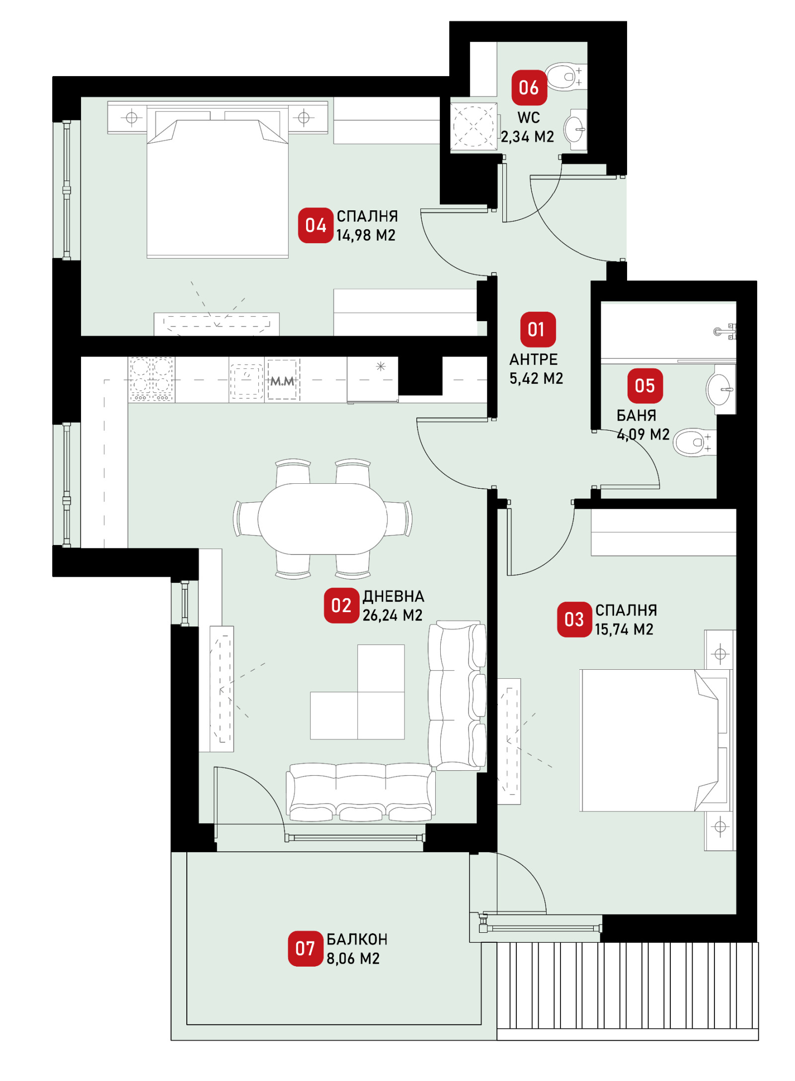 Продава 3-СТАЕН, гр. София, Малинова долина, снимка 10 - Апартаменти - 54709956
