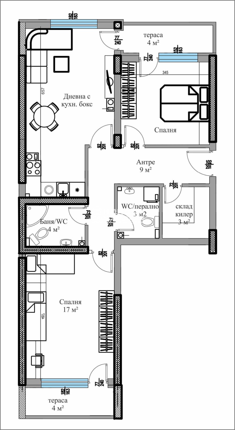 Till salu  2 sovrum Plovdiv , Trakija , 108 kvm | 92310010 - bild [4]