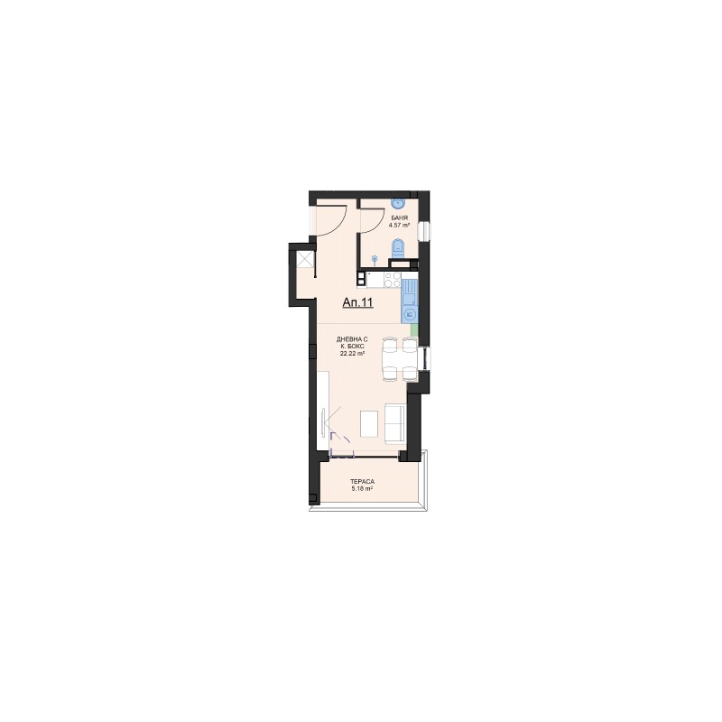 De vânzare  Studio Sofia , Malinova dolina , 45 mp | 77139648