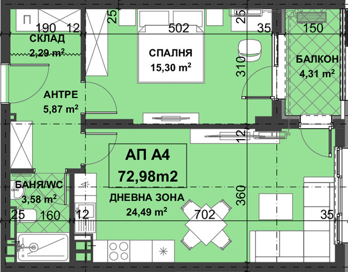 Продава  2-стаен град Пловдив , Остромила , 73 кв.м | 91187568