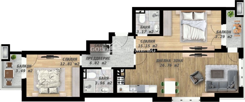 Продава 3-СТАЕН, гр. Пловдив, Беломорски, снимка 2 - Апартаменти - 53340526