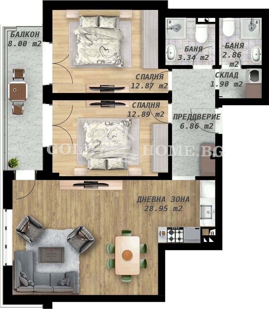 Продава 3-СТАЕН, гр. Пловдив, Беломорски, снимка 2 - Апартаменти - 53340526