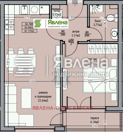 Na prodej  1 ložnice Burgas , Dolno Ezerovo , 61 m2 | 80367377 - obraz [2]