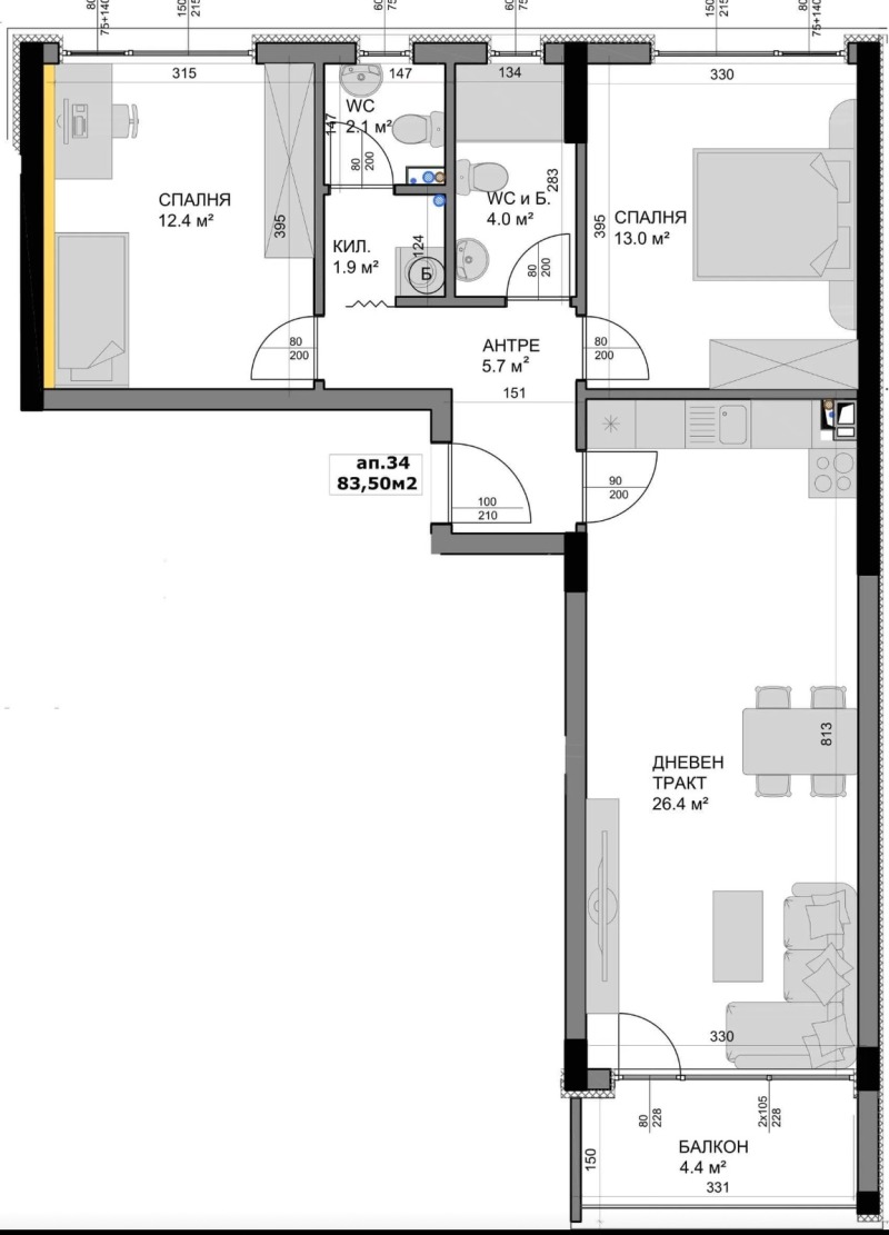 En venta  2 dormitorios Varna , Vladislav Varnenchik 1 , 96 metros cuadrados | 88177828 - imagen [2]