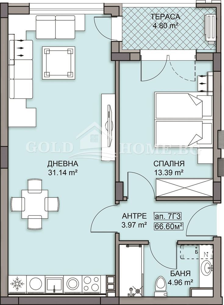Til salg  1 soveværelse Plovdiv , Gagarin , 78 kvm | 85889158 - billede [6]
