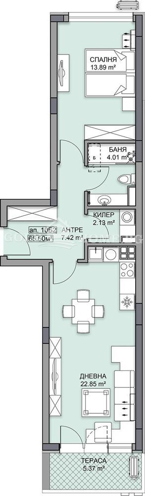 Til salg  1 soveværelse Plovdiv , Gagarin , 78 kvm | 85889158 - billede [2]