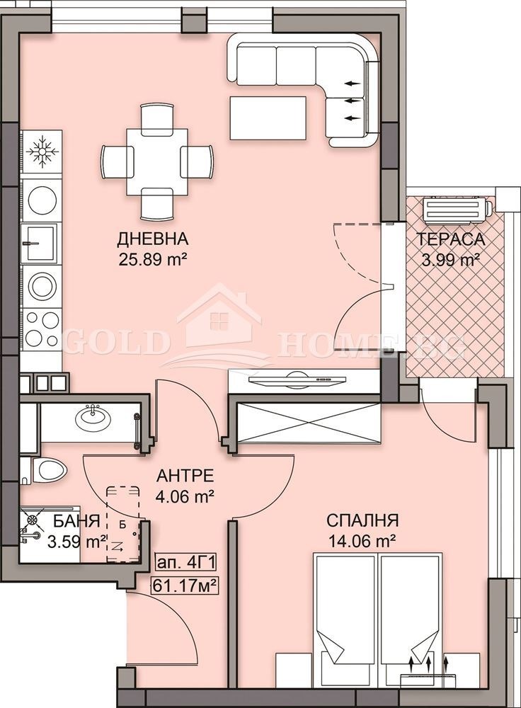Til salg  1 soveværelse Plovdiv , Gagarin , 78 kvm | 85889158 - billede [5]