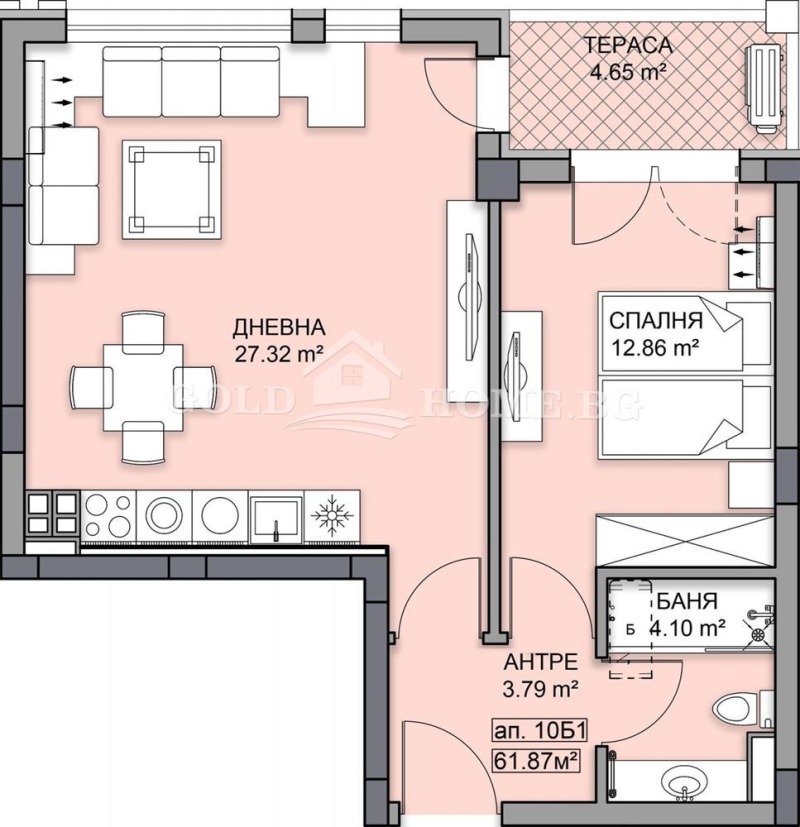 Til salg  1 soveværelse Plovdiv , Gagarin , 78 kvm | 85889158 - billede [4]