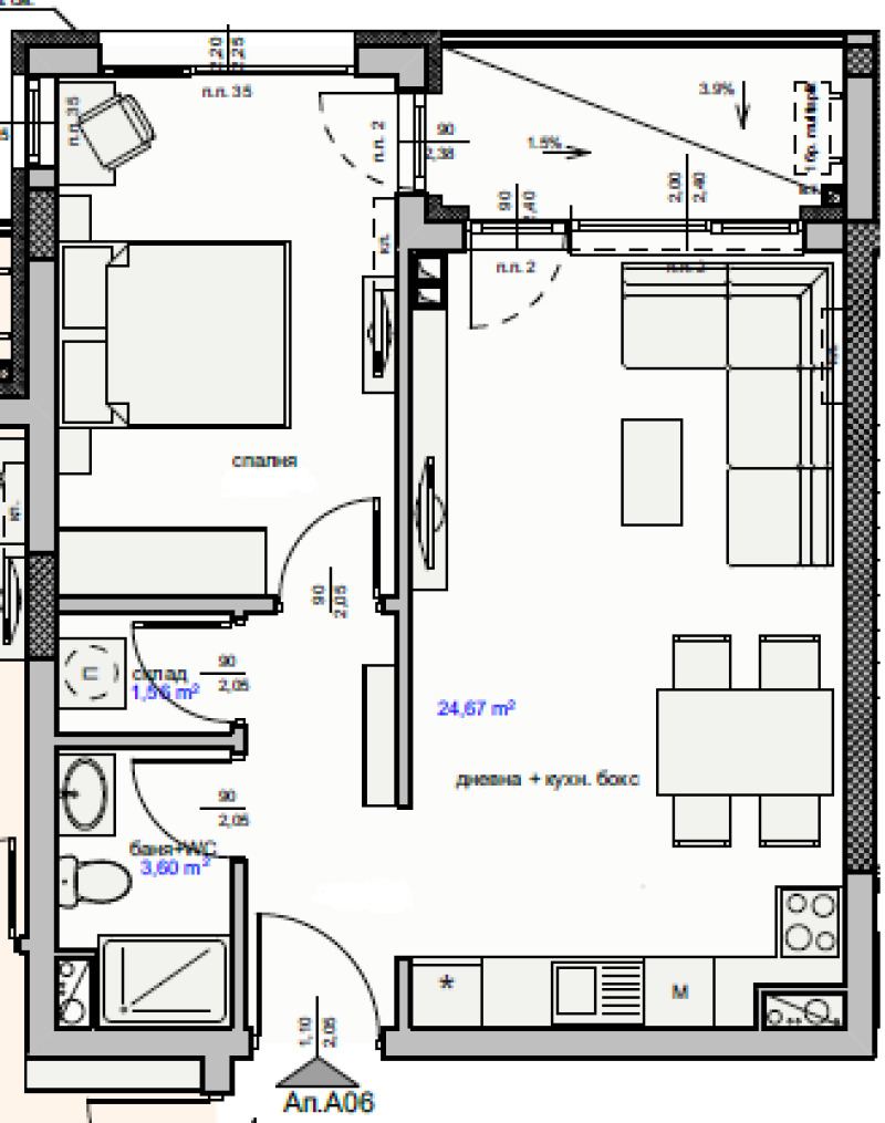 Продава 2-СТАЕН, гр. Бургас, Изгрев, снимка 10 - Апартаменти - 53149183