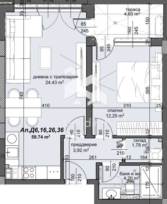 На продаж  1 спальня Пловдив , Тракия , 71 кв.м | 97033973 - зображення [3]