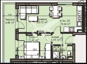 1 dormitorio Izgrev, Burgas 1