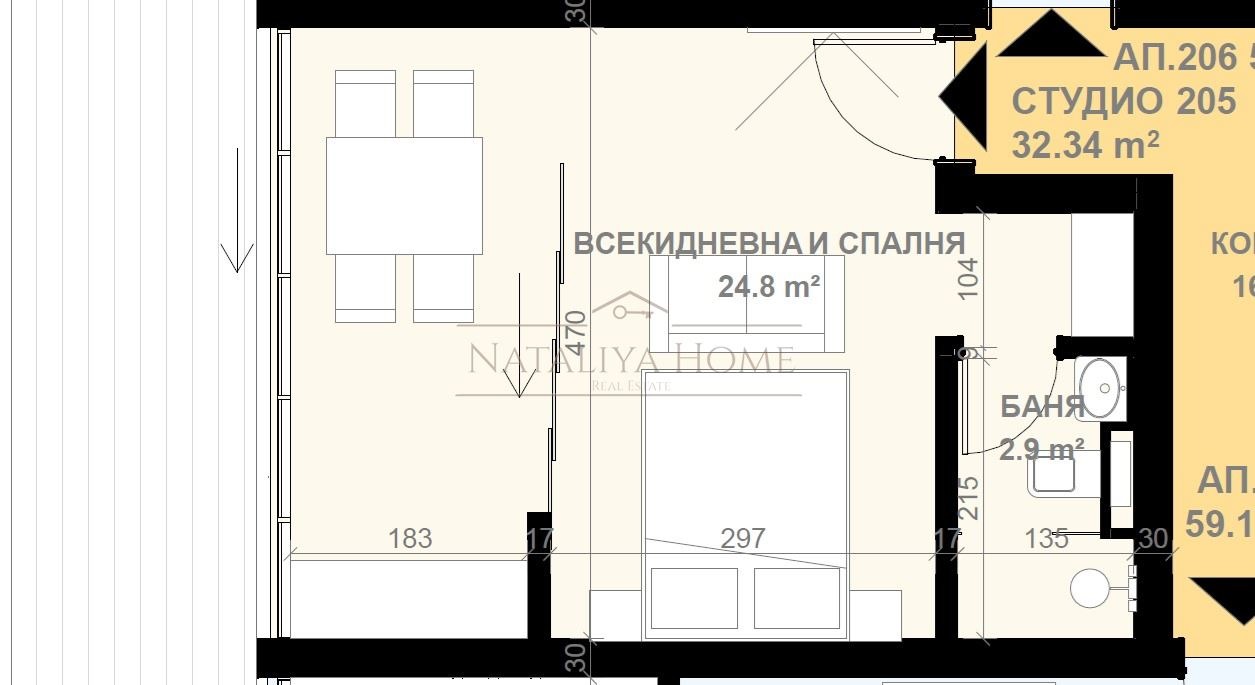Продава 1-СТАЕН, гр. Свети Влас, област Бургас, снимка 2 - Апартаменти - 53693464