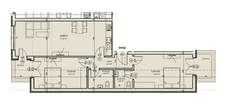Продава 3-СТАЕН, гр. София, област София-град, снимка 2 - Апартаменти - 52237049