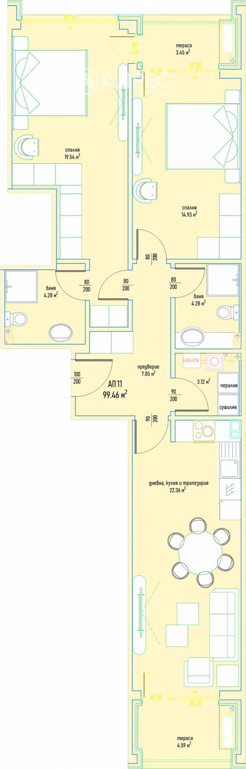 Продава 3-СТАЕН, гр. София, Малинова долина, снимка 3 - Aпартаменти - 48875401