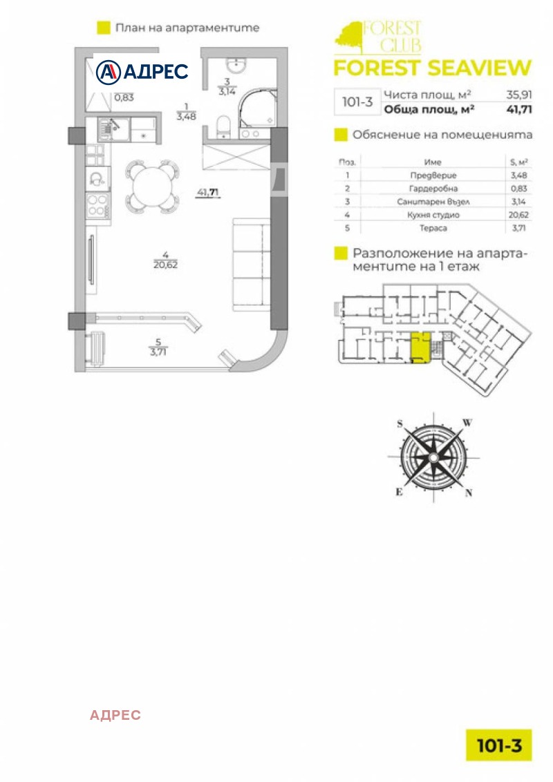 Продава 1-СТАЕН, гр. Варна, к.к. Чайка, снимка 4 - Aпартаменти - 48101036