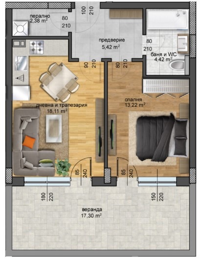 In vendita  1 camera da letto Plovdiv , Hristo Smirnenski , 60 mq | 25037463 - Immagine [3]