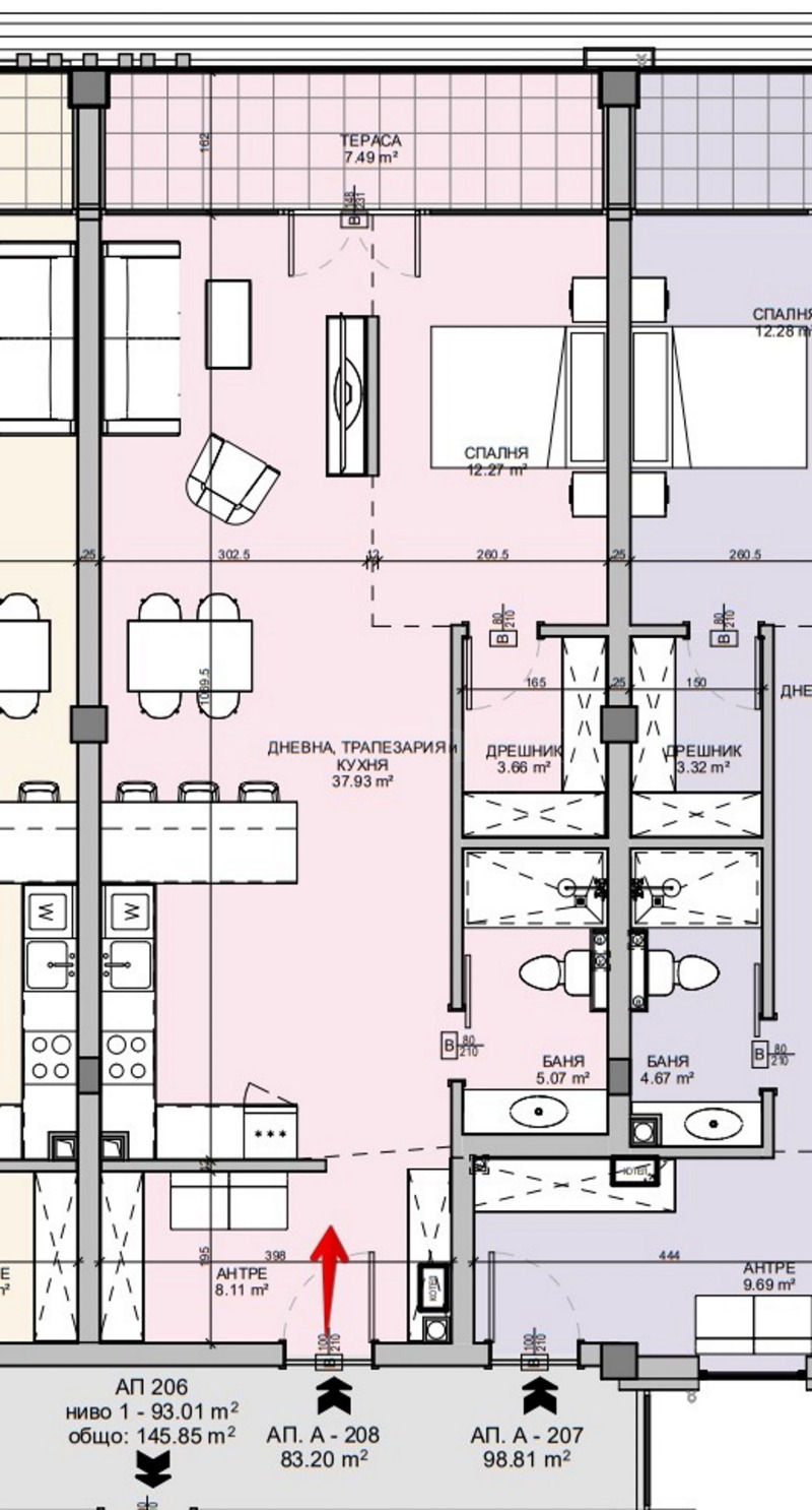En venta  Estudio región Sofia , k.k. Borovets , 103 metros cuadrados | 58966118 - imagen [6]
