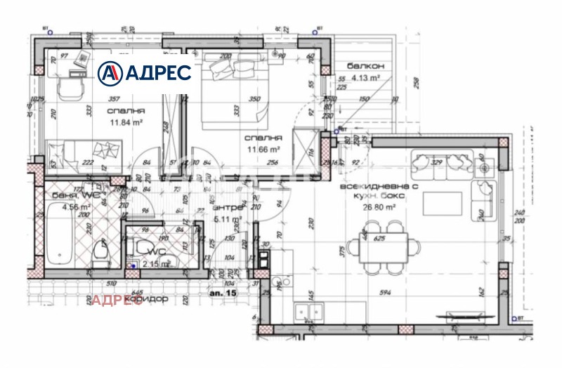 Продается  2 спальни Варна , Виница , 97 кв.м | 77707576 - изображение [6]