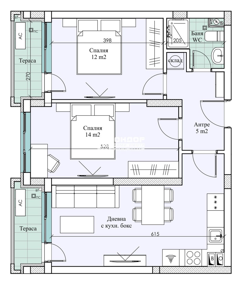 En venta  2 dormitorios Plovdiv , Vastanicheski , 89 metros cuadrados | 67962935 - imagen [2]