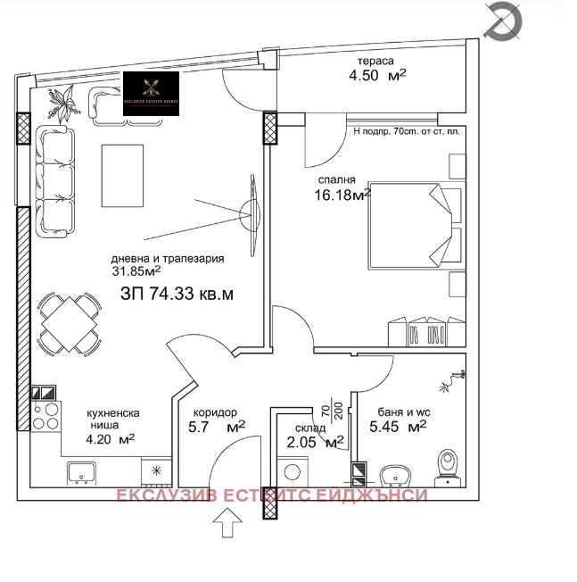 Продава 2-СТАЕН, гр. Пловдив, Съдийски, снимка 2 - Aпартаменти - 49177859