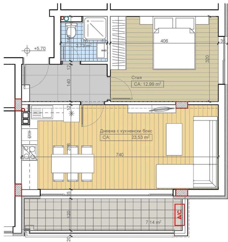 Till salu  1 sovrum Sofia , Bojana , 72 kvm | 12270897 - bild [2]