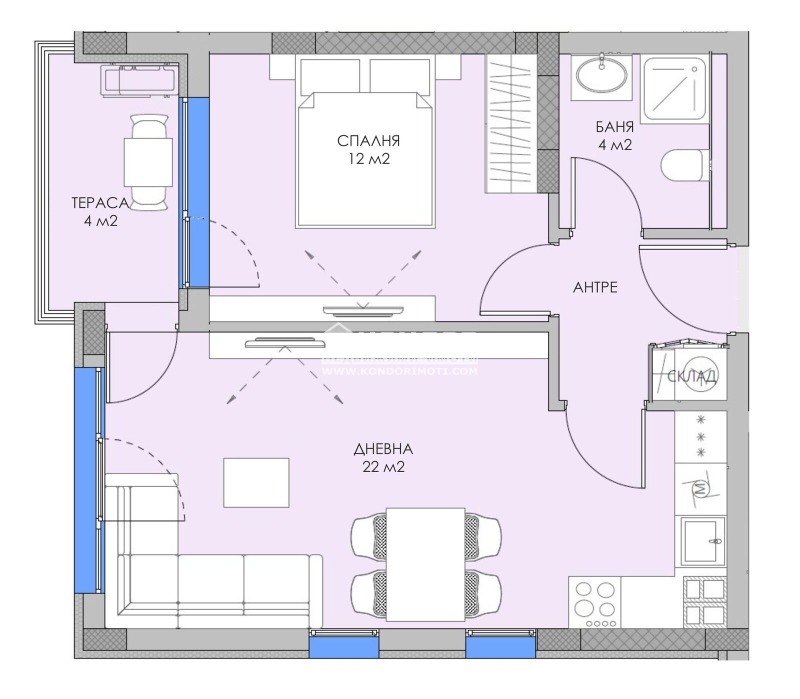Til salgs  1 soverom Plovdiv , Ostromila , 66 kvm | 75667482 - bilde [2]