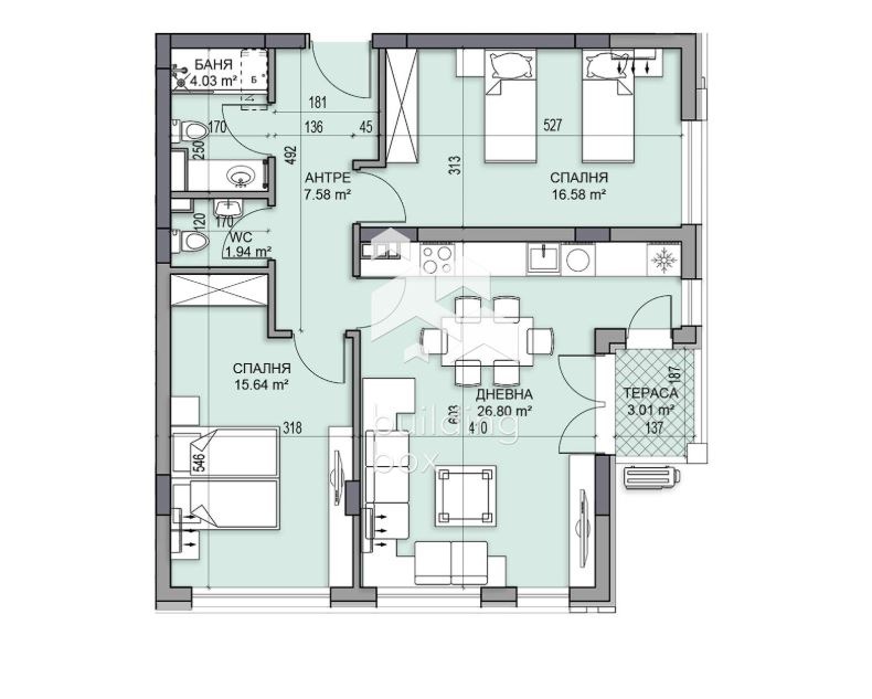 For Sale  2 bedroom Plovdiv , Gagarin , 107 sq.m | 98415784 - image [2]