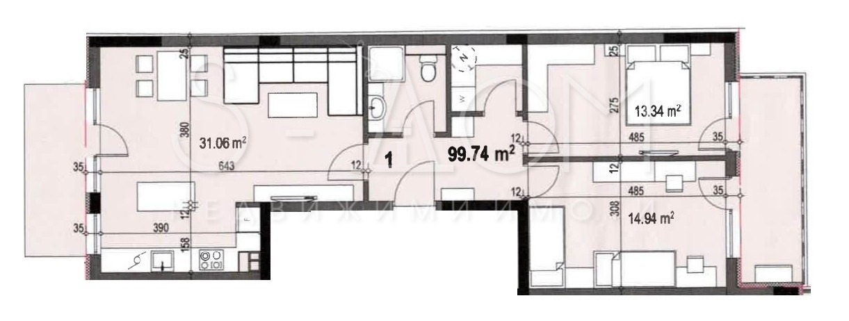 Продава 3-СТАЕН, гр. Стара Загора, Център, снимка 2 - Апартаменти - 54264878